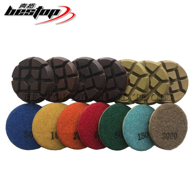 3 Inch Resin Bond Diamond Dry Polishing Pads for Concrete and Terrazzo Floor