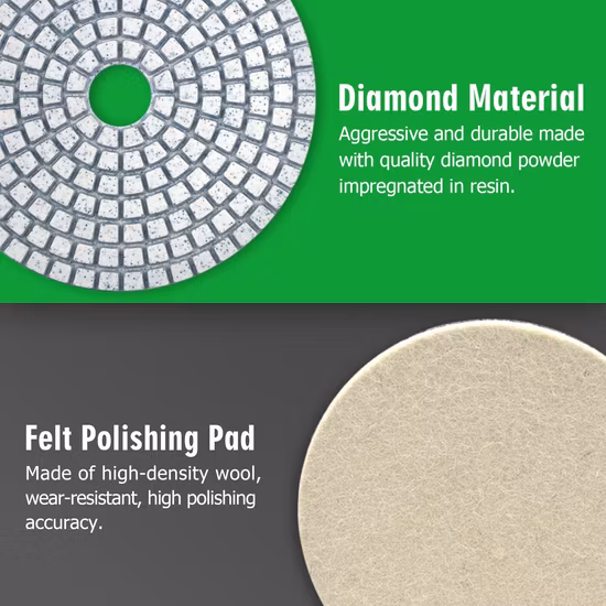4 Inch Diamond Polishing Pads Wet/Dry Granite Stone Polish Pad Kit for Drill Grinder Polisher 50-6000 Grit Polishing Pad for Concrete Marble Stone
